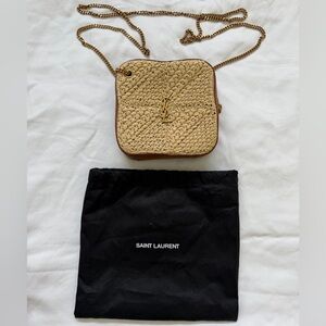 Saint Laurent Beige and Gold Crossbody Bag